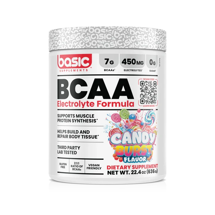 Basic Supplements BCAA Instantized 630 g Candy Burst – BCAA 2:1:1 para Recuperación y Anti-Catabolismo