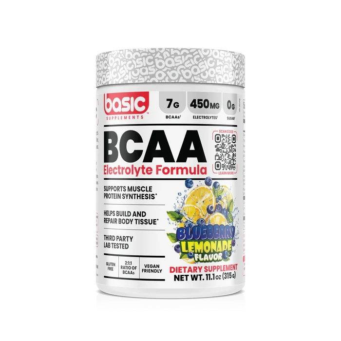 Basic Supplements BCAA Instantized 315 g Blueberry Lemonade – BCAA 2:1:1 para Recuperación y Anti-Catabolismo