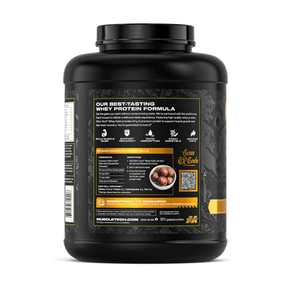 Muscletech Nitro Tech 100% Whey Gold 5 Lb Sabor Chocolate | Proteína Concentrada Premium | 69 Porciones | TBH Suplementos