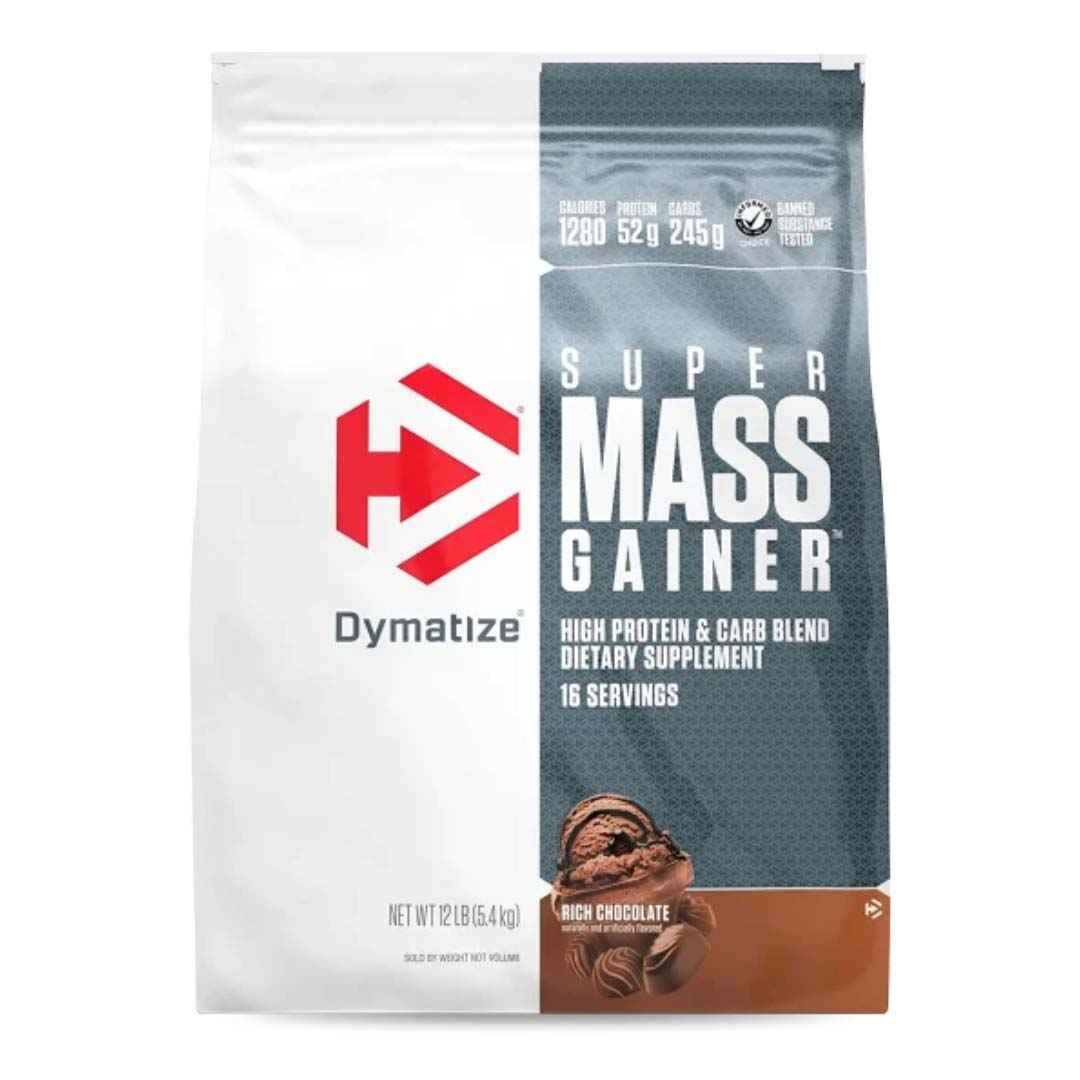Dymatize Super Mass Gainer 12 lb Rich Chocolate – Suplemento Ganador de Peso con 52 g de Proteína y BCAA - TBH Suplementos