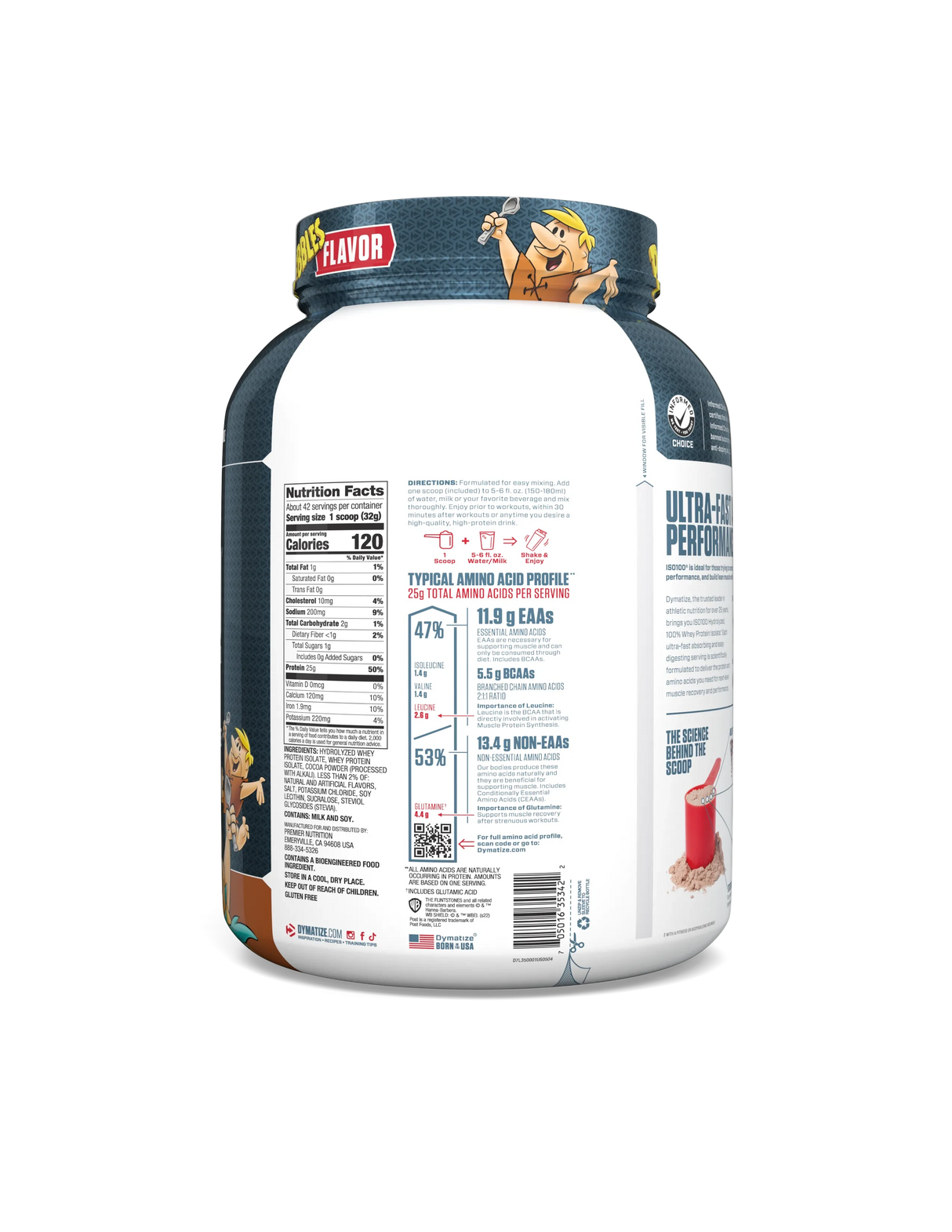 Dymatize ISO 100 3 lb Cocoa Pebbles – Proteína Hidrolizada 100% Sin Lactosa, Premium para Músculo Puro