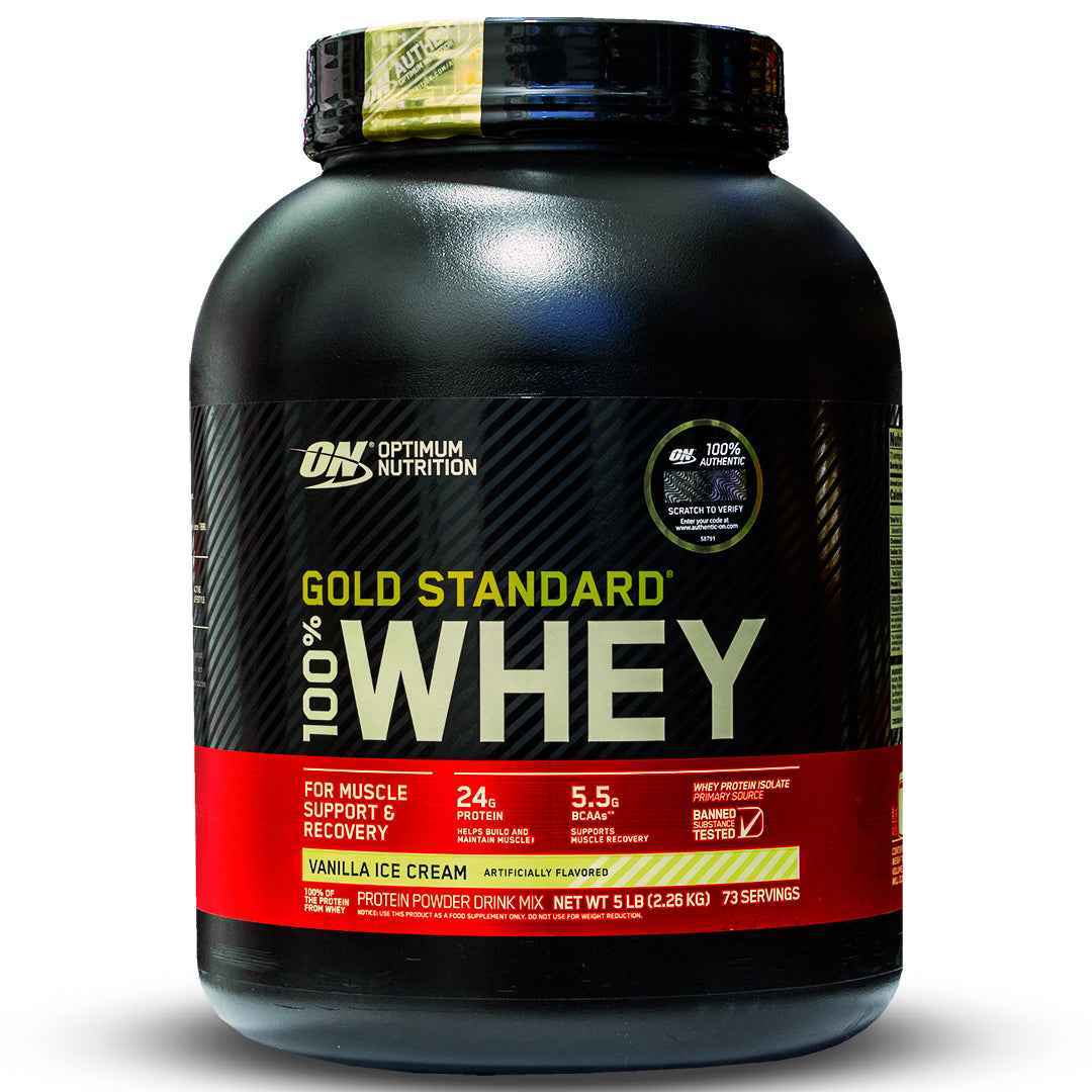 Gold Standard 100% Whey Protein 5 LB Optimum Nutrition | 24g Proteína, 73 Porciones - TBH Suplementos