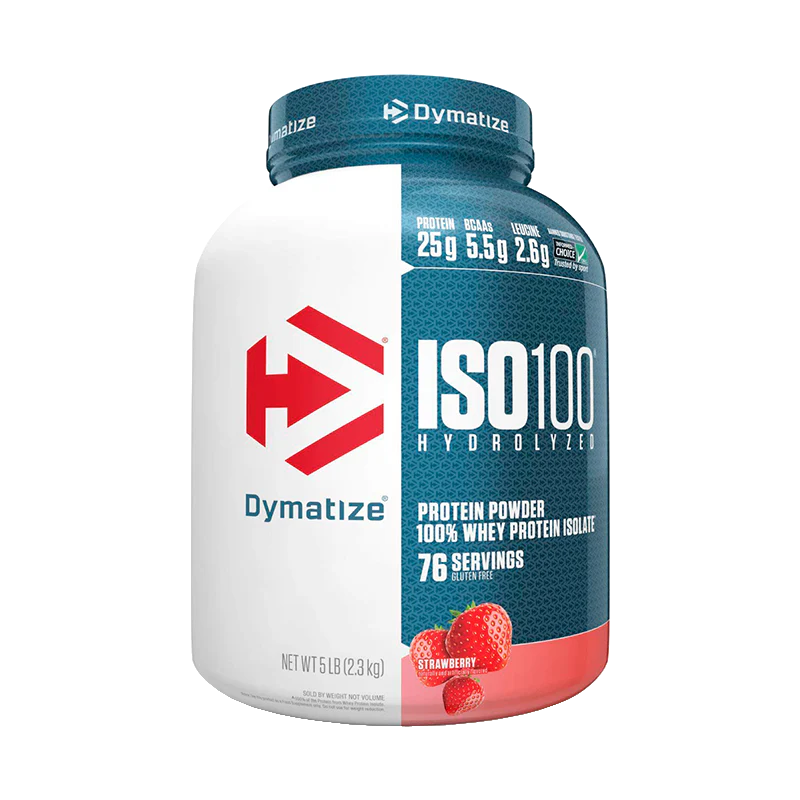 Dymatize Proteína ISO 100 5 Lb Strawberry | Proteína Hidrolizada Premium Sin Lactosa | 71 Porciones