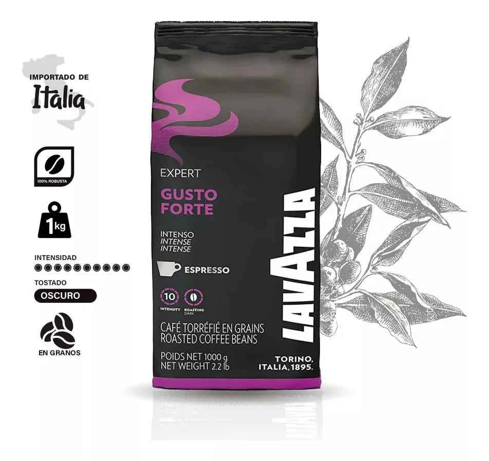 Lavazza Gusto Forte 1 kg Café Grano Entero – Espresso Intenso y Equilibrado Importado de Italia