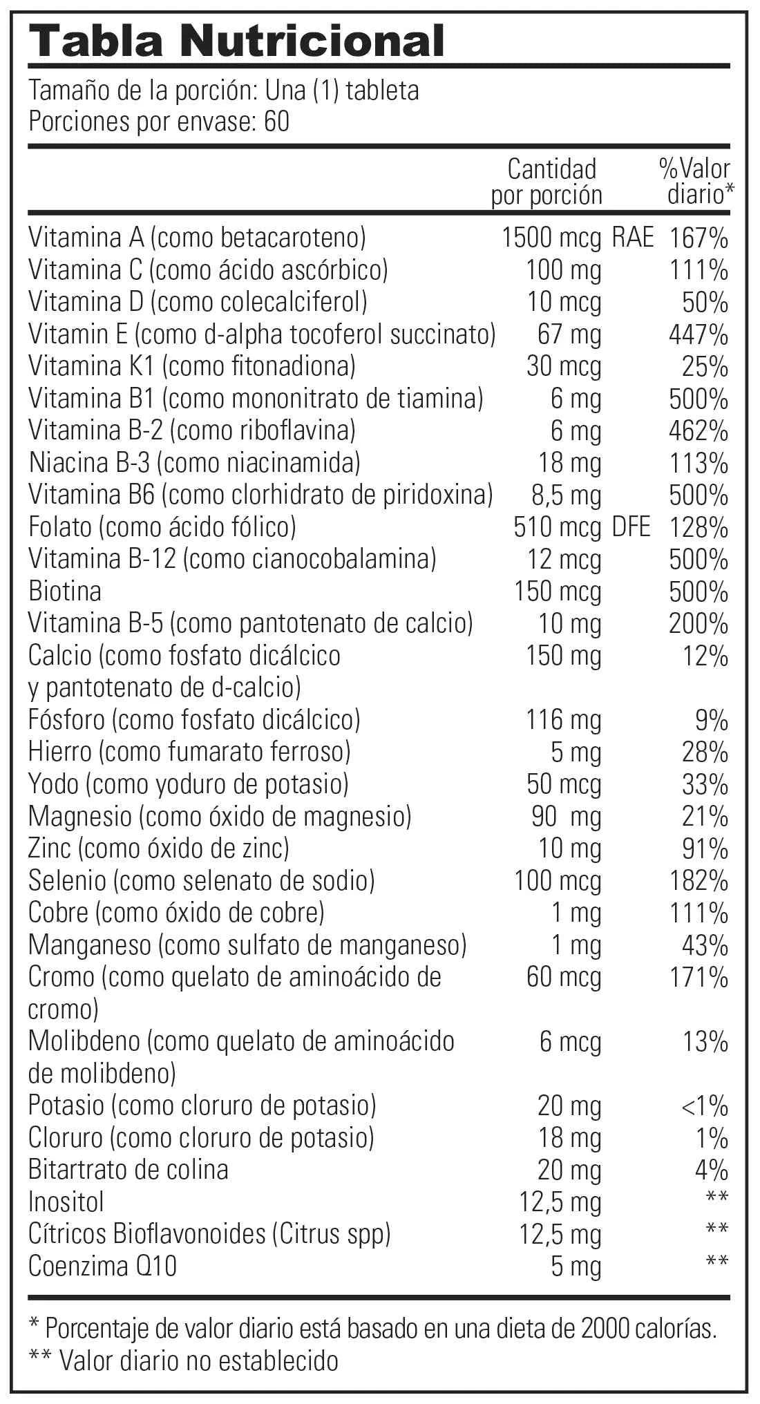 Sunvit Multi Senior 60 Tabs – Multivitamínico para Adultos Mayores con Vitaminas A, C, D, E, B-Complex y Minerales