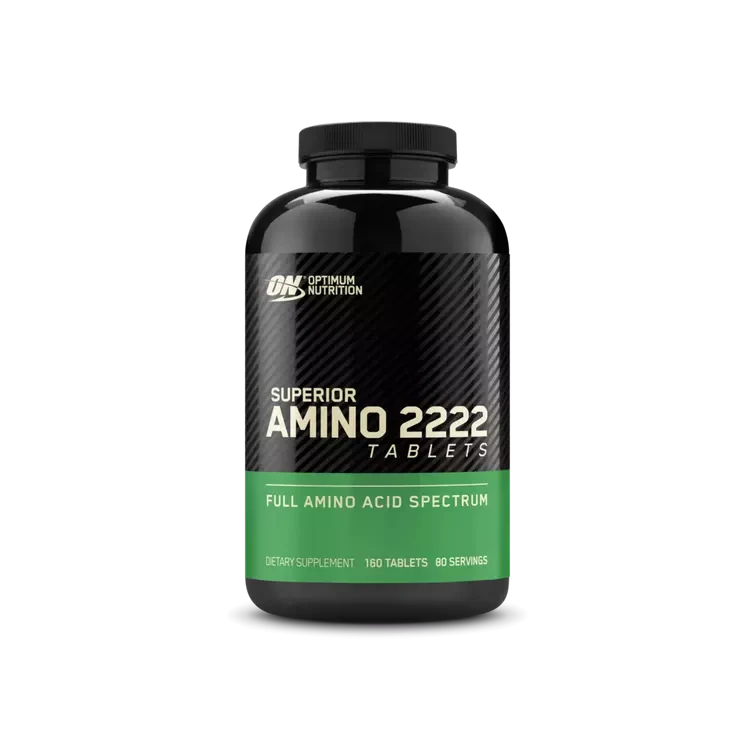 Optimum Nutrition Amino 2222 160 Tabs – Aminoácidos Completos de Suero de Leche para Músculo y Recuperación