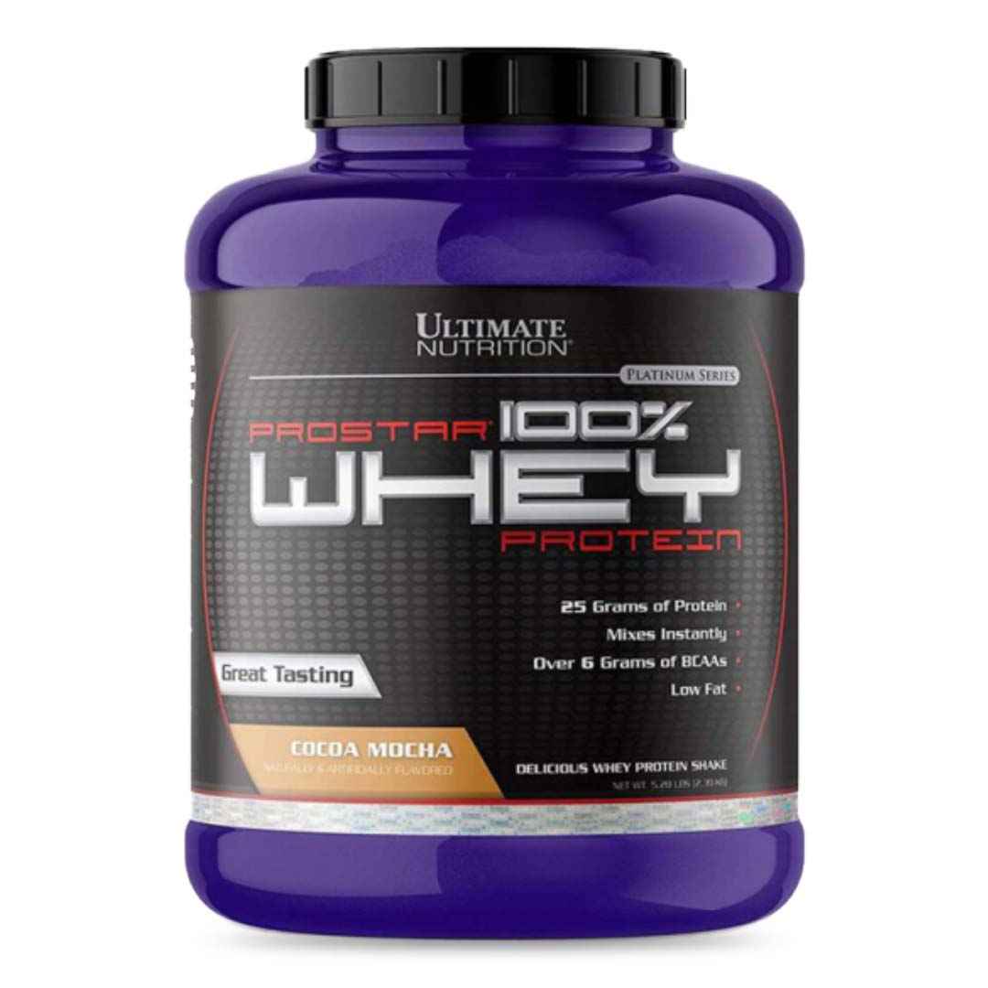 Prostar Whey Protein cocoa mocha Ultimate Nutrition - proteína suero 25g BCAA Chile TBH recuperación suplemento deportivo