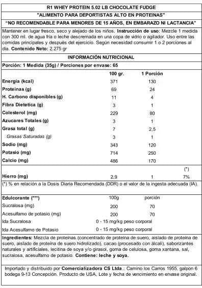 Rule1 R1 Whey Blend 5.02 lb Chocolate Fudge – Proteína de Alta Calidad para Músculo y Recuperación