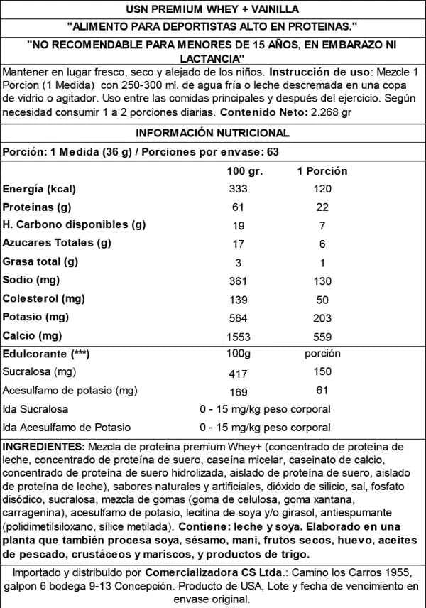USN Premium Whey 5 lb Vanilla Ice Cream – Proteína de Suero Premium para Músculo y Recuperación Superior