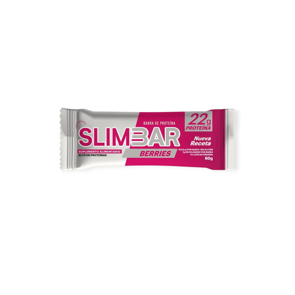 Slimbar Berries Unidad | 22g Proteína, 7g Colágeno, 0 Azúcar - TBH Suplementos