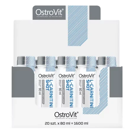 OstroVit L-Carnitina Shot 80 ml Grapefruit Lemon Lime – Quema de Grasa y Energía, Listo para Tomar