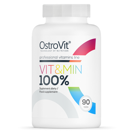 OstroVit 100% Vit&Min 90 Tabs – Multivitamínico Completo con 28 Vitaminas y Minerales para Deportistas