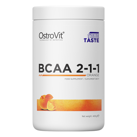 OstroVit BCAA 2:1:1 400 g Naranja – Aminoácidos de Cadena Ramificada para Recuperación y Anti-Catabolismo