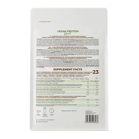 OstroVit Vegan Protein Blend 700 g Chocolate – Proteína 100% Vegetal Multi-Fuente para Músculo Plant-Based