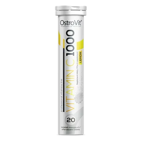 OstroVit Vitamina C 1000 mg 20 Tabs Efervescentes Limón – Bebida Vitamínica Refrescante y Sin Azúcar