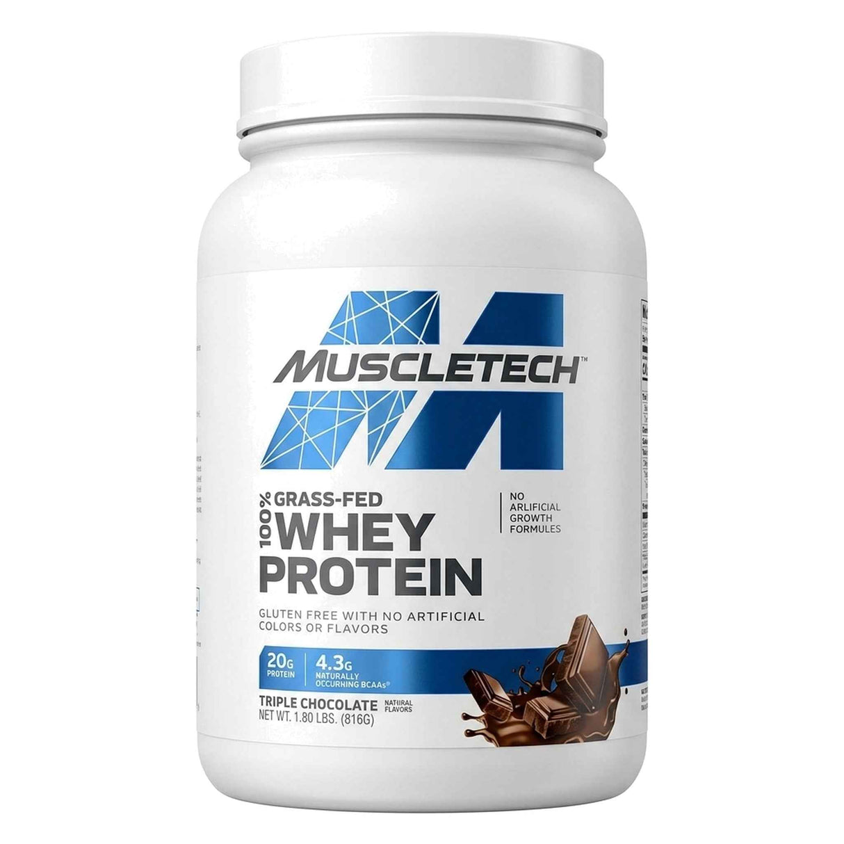 MuscleTech 100% Grass-Fed Whey Protein 1.8 lb | 20g Proteína | 23 Porciones