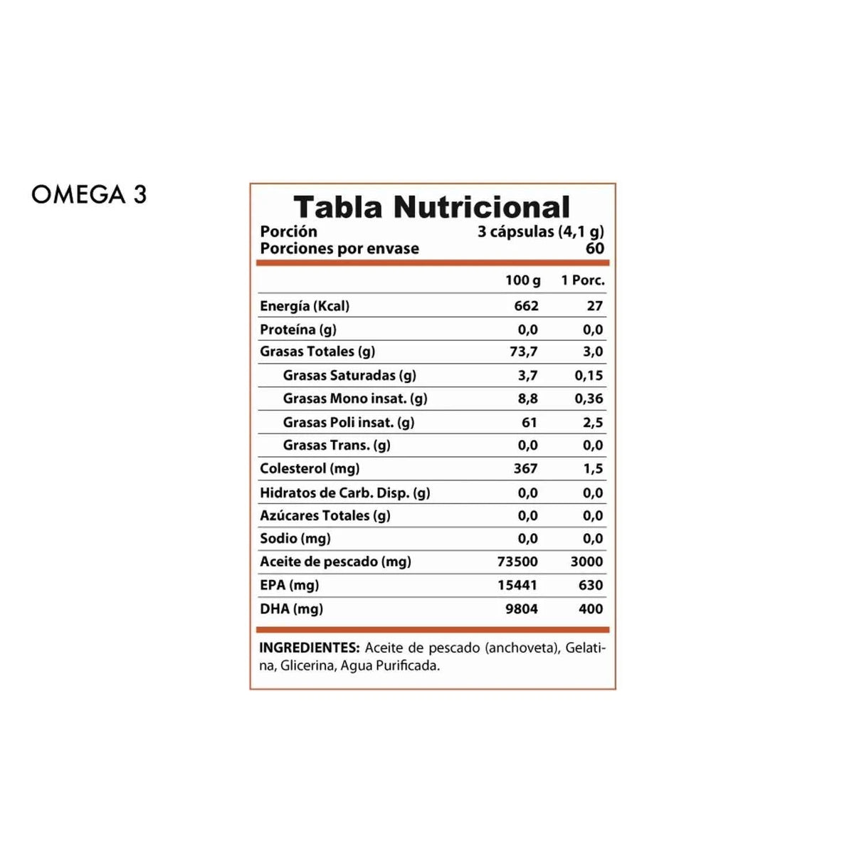 Omega 3 Fish Oil Winkler Nutrition (180 Cápsulas) | 3000mg Aceite Pescado | 630mg EPA, 400mg DHA | Sin Gluten | Libre de Mercurio - TBH Suplementos