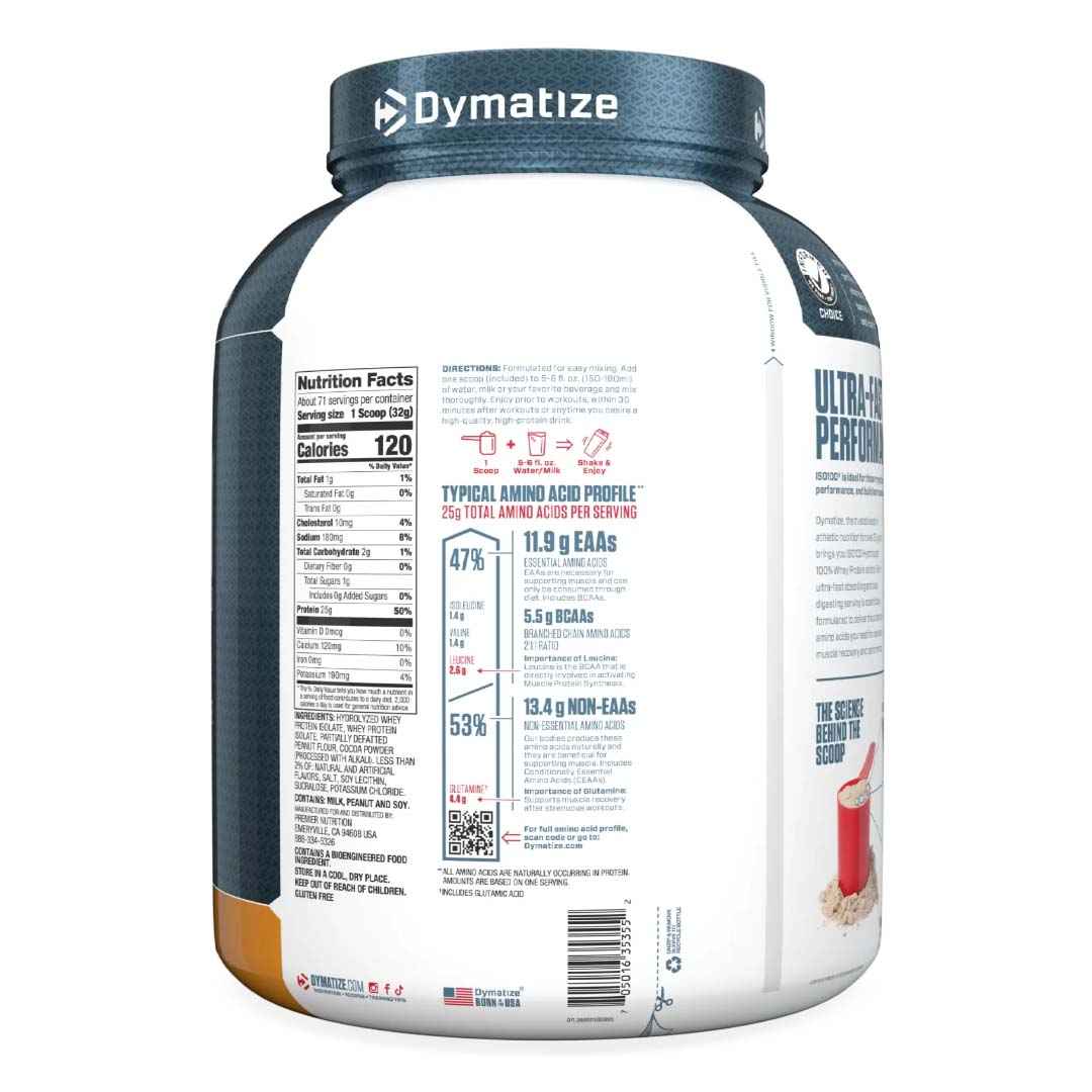 ISO 100 5 LB Dymatize | 25g Proteína Hidrolizada, Sin Lactosa, 76 Porciones - TBH Suplementos