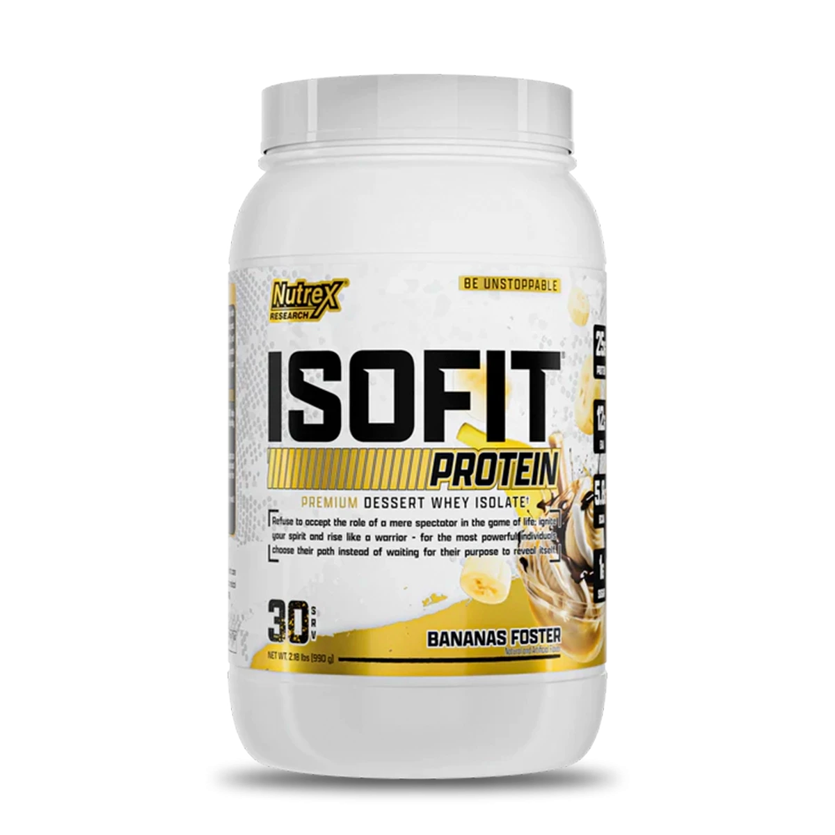 Nutrex IsoFit 2.3 lb Banana Foster – Proteína Aislada 100% para Músculo Magro y Recuperación Premium