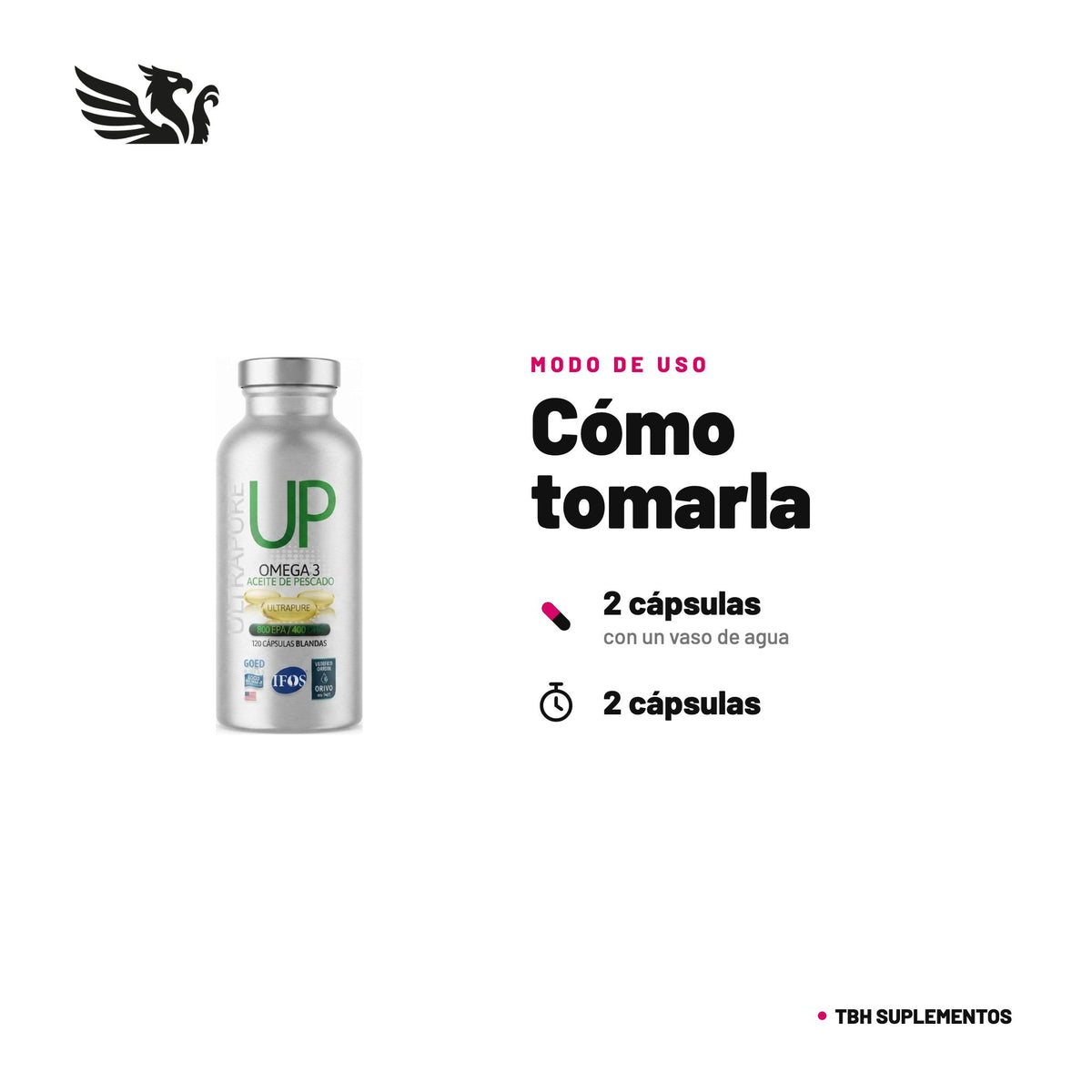 Omega 3 UltraPure Newscience — cómo tomarla, modo de uso: Toma 1 porción (2 cápsulas blandas) al día, con agua. No superar la dosis recomendada. 100% original, envío a todo Chile.