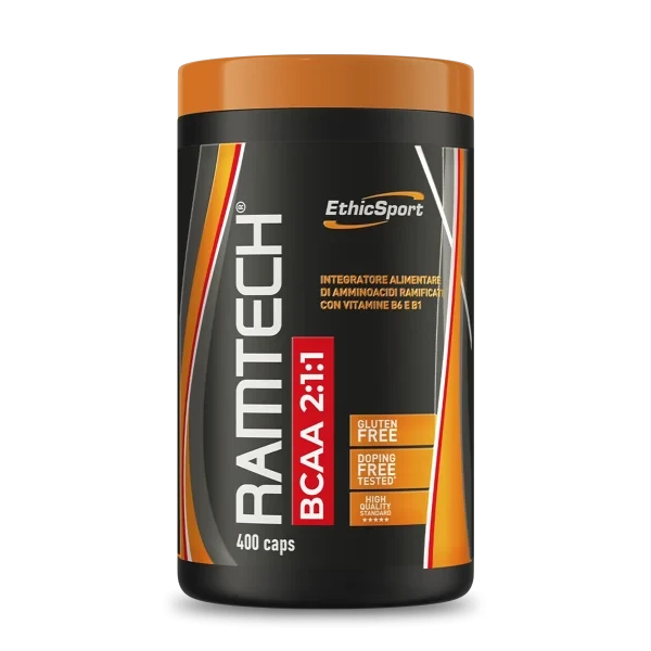 EthicSport Ramtech BCAA 2:1:1 + Beta-Alanina 400 Caps – Recuperación y Resistencia Muscular, Made in Italy