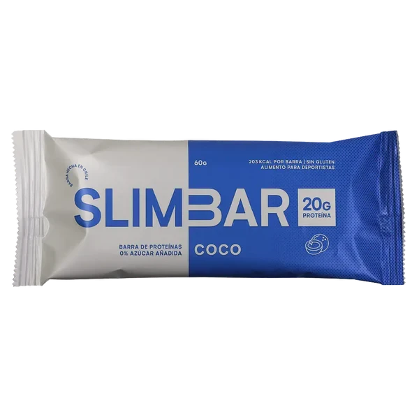 Barra Proteína SlimBar Coco (Caja 12 Unidades) | 21g Proteína, 0 Azúcar Añadida y 7g Colágeno - TBH Suplementos