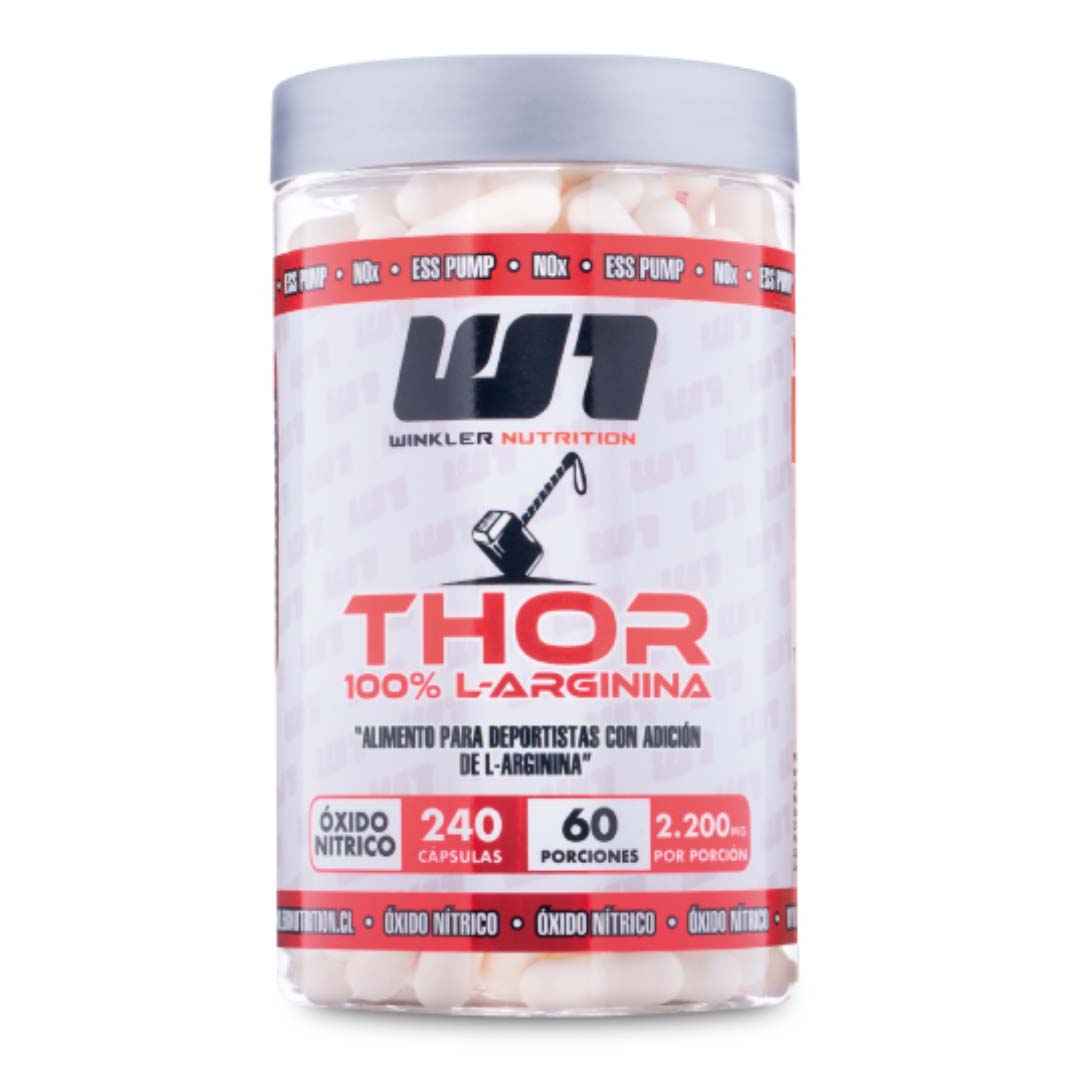 L-Arginina Thor 240 Cápsulas (60 Porciones) Winkler Nutrition – Precursor de Óxido Nítrico para Rendimiento Deportivo - TBH Suplementos