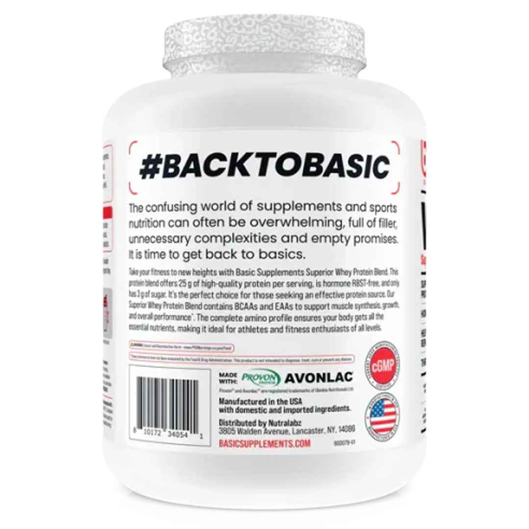Proteína Basic Whey 5 LB Vainilla – Mezcla de Suero Premium (Concentrada, Aislada e Hidrolizada) | TBH Suplementos Chile