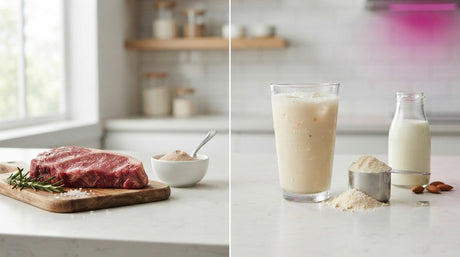 Comparación entre proteína de carne y proteína de leche