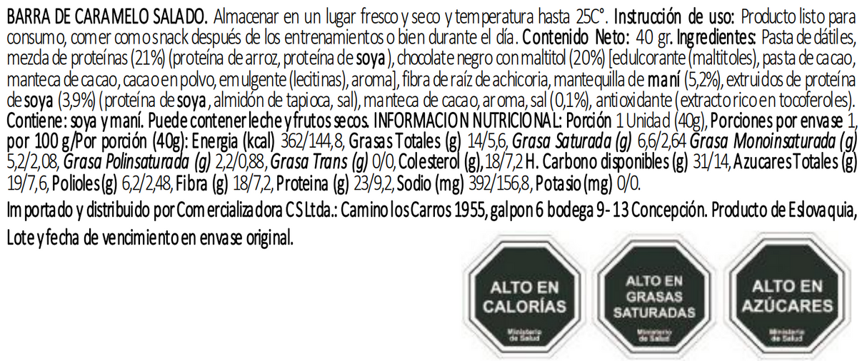 Gam's Barra Proteína Vegana 40 g – Sabor Caramelo Salado, Plant-Based Sin Gluten