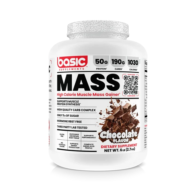 Basic Supplements Basic Mass 6 lb Chocolate – Ganador de Peso para Volumen y Masa Muscular