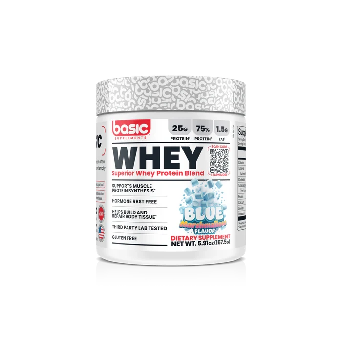 Basic Supplements Superior Whey 167.5 g Blue Marshmallow – Proteína de Suero Premium para Músculo y Recuperación