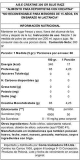 ABE Creatina Monohidratada 300 g Blue Razz – Applied Nutrition, Micronizada para Fuerza y Potencia