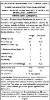 Applied Nutrition Creatina Monohidrato 250 g Cherry & Apple – Micronizada, con Sabor Premium