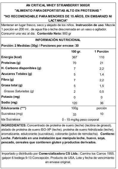 Applied Nutrition Critical Whey 900 g Strawberry – 24 g Proteína Avanzada, 120 kcal, para Músculo y Recuperación