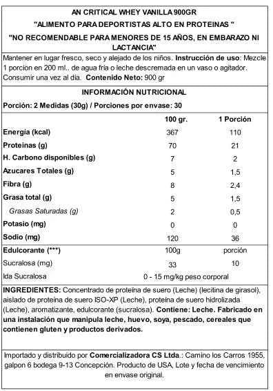 Applied Nutrition Critical Whey 900 g Vanilla – 24 g Proteína Avanzada, 120 kcal, para Músculo y Recuperación