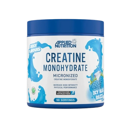 Applied Nutrition Creatina Monohidrato 250 g Icy Blue Razz – Micronizada, con Sabor Premium