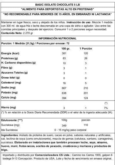 BASIC PROTEINA ISOLATE 5 LB CHOCOLATE 3