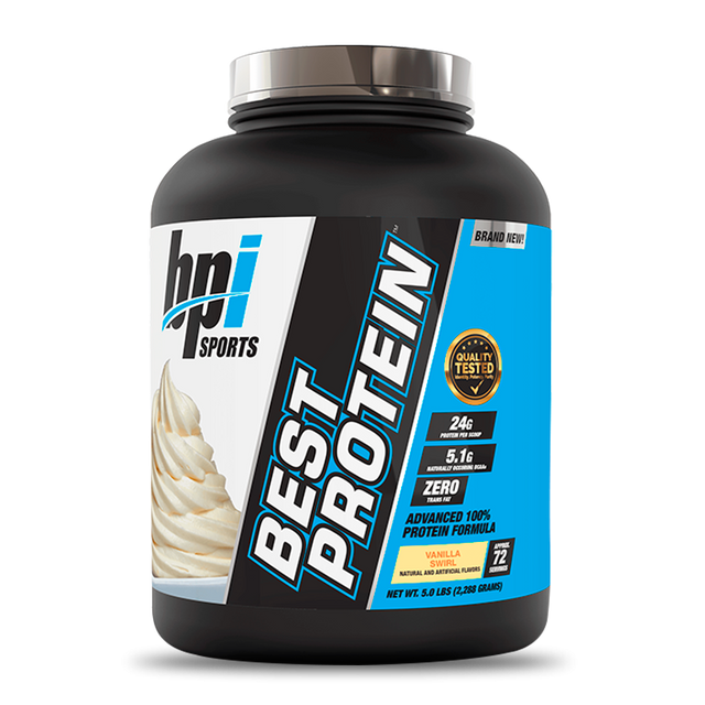BPI Sports Best Protein 5 lb Vanilla Swirl – Mezcla Premium Proteica para Músculo y Recuperación
