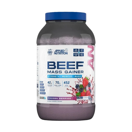 Applied Nutrition Beef XP 3.13 kg Frozen Berries – Gainer con Proteína de Carne, Sin Lactosa, para Masa y Fuerza