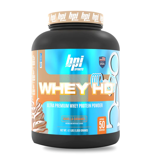 BPI Sports Whey HD 4.1 lb Vanilla Caramel – Proteína de Suero para Músculo Definido y Recuperación Rápida