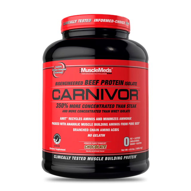 Carnivor MuscleMeds 4 lb sabor Chocolate en envase negro