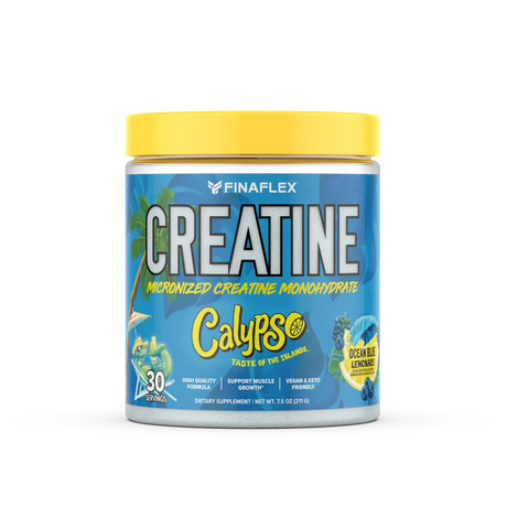 Finaflex Creatina Calypso 211 g Ocean Blue Lemonade – Creatina Premium con Sabor, 30 Servicios