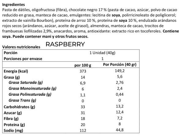 Space Protein Barra de Proteína Vegan Raspberry 40 g – Plant-Based, Bajo en Carbohidratos