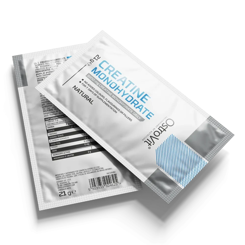OstroVit Creatina Monohidratada 21 g Sin Sabor – Sachet de Prueba, 4 Porciones, Calidad Europea