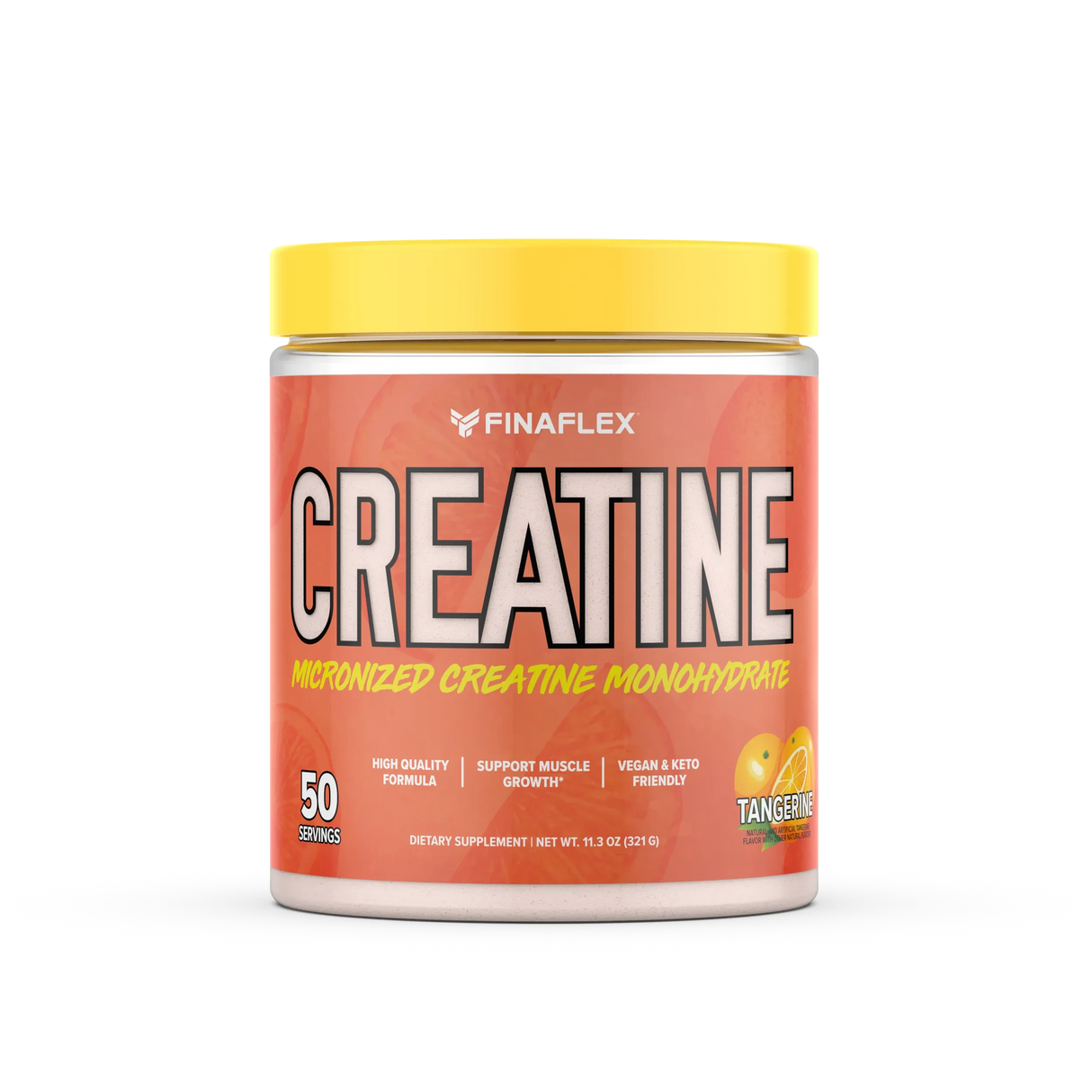 Finaflex Creatina 321 g Tangerine – 50 Servicios, Creatina Monohidratada con Sabor Mandarina