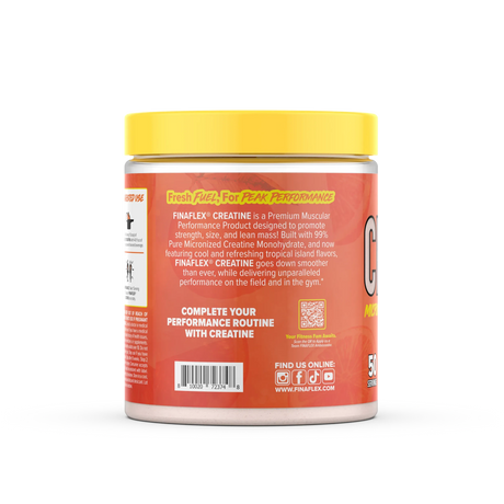 Finaflex Creatina 321 g Tangerine – 50 Servicios, Creatina Monohidratada con Sabor Mandarina
