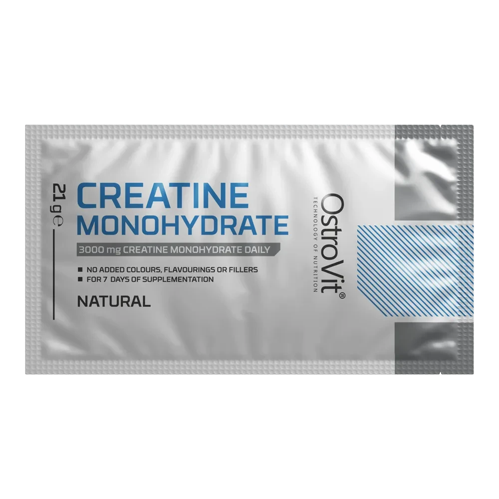 OstroVit Creatina Monohidratada 21 g Sin Sabor – Sachet de Prueba, 4 Porciones, Calidad Europea