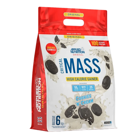 Applied Nutrition Critical Mass Original 6 kg Cookies and Cream – Ganador de Peso Hipercalórico para Volumen Muscular