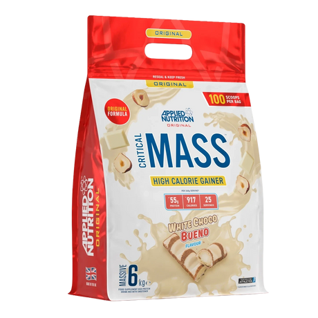 Applied Nutrition Critical Mass Original 6 kg White Choco Bueno – Ganador de Peso Hipercalórico para Volumen Muscular